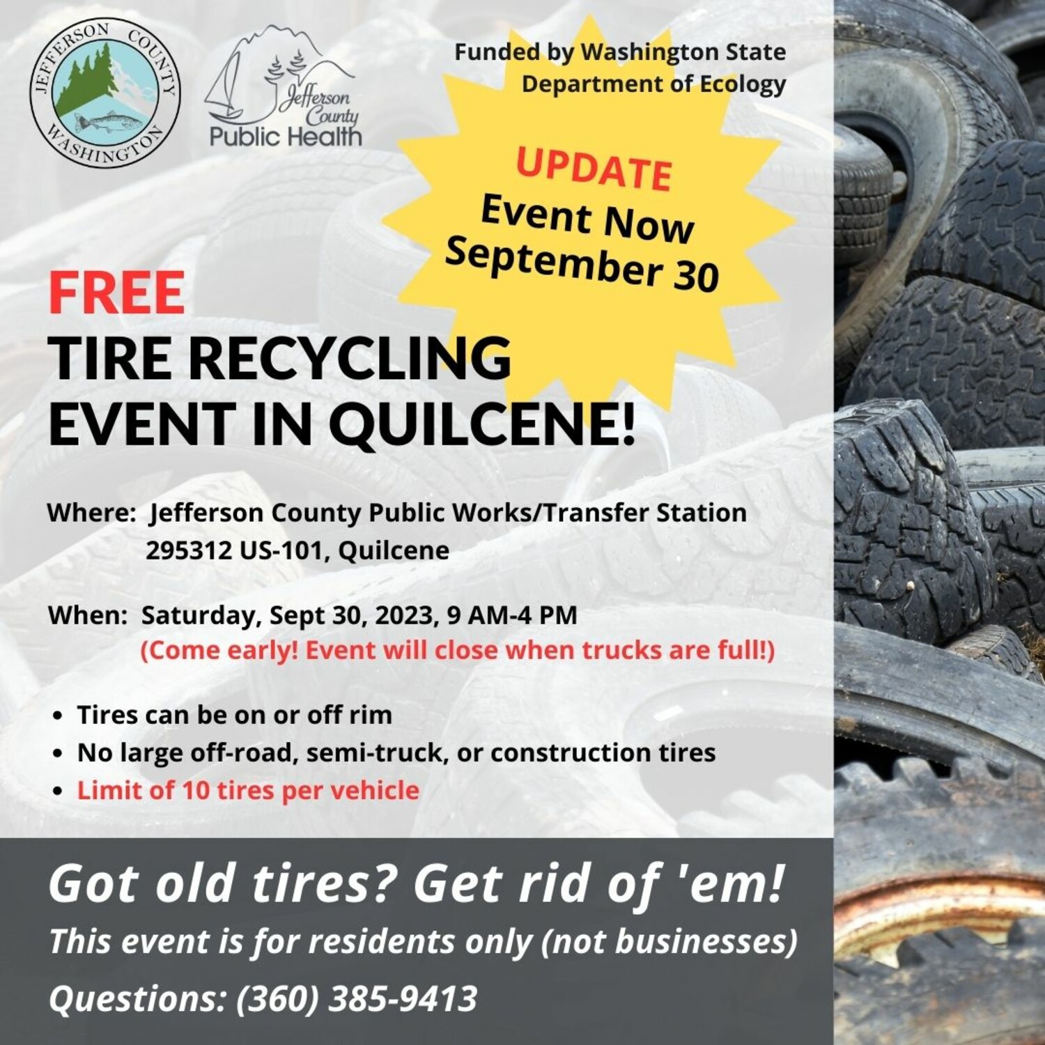 Free Tire Recycling Event in Quilcene Port Townsend Leader